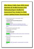 Ohio Notary Public Exam With Actual Questions & Verified Answers&comma;Plus Rationales&sol;Expert Verified For Guaranteed Pass Graded A&plus;&sol;2026 &sol;Latest Update&sol;Instant Download Pdf