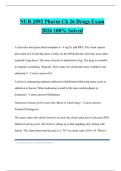 NUR 2092 Pharm Ch 26 Drugs Exam 2026 100&percnt; Solved