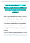 NUR 2092 Pharmacology Ch 8 Anti- Infective Agents Questions with Correct Answers &vert; New Update 100&percnt; Verified 2026 Exam