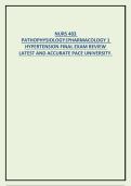  NURS 403  PATHOPHYSIOLOGY&vert;PHARMACOLOGY 1  HYPERTENSION FINAL EXAM REVIEW  LATEST AND ACCURATE PACE UNIVERSITY&period; 