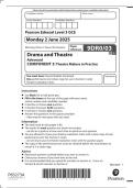 BUNDLE 2025  Pearson Edexcel A Level Drama and Theatre Paper 3 Question Paper and Mark Scheme &lpar;9DR0&sol;03&rpar;