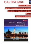 Solutions Manual for Modern Advanced Accounting in Canada 10th Edition by Darrell Herauf & Chima Mbagwu&period;&vert;All chapters 1-12 included&comma; Graded A&plus;&period;
