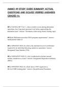 AMMO 49 STUDY GUIDE SUMMARY ACTUAL QUESTIONS AND SOLVED VERIFIED ANSWERS GRADED A&plus;