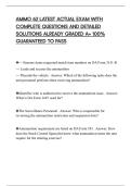 AMMO 62 LATEST ACTUAL EXAM WITH COMPLETE QUESTIONS AND DETAILED SOLUTIONS ALREADY GRADED A&plus; 100&percnt; GUARANTEED TO PASS
