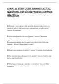 AMMO 62 STUDY GUIDE SUMMARY ACTUAL QUESTIONS AND SOLVED VERIFIED ANSWERS GRADED A&plus;