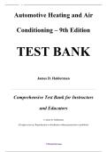 Test Bank &mdash; Automotive Heating and Air Conditioning&comma; 9th Edition &mdash; James D&period; Halderman &mdash; ISBN 9780137468829