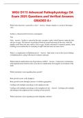 WGU D115 Advanced Pathophysiology OA  Exam 2025 Questions and Verified Answers  GRADED A&plus;