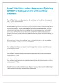 Level 1 Anti-terrorism Awareness Training (JKO) Pre-Test questions with verified answers 