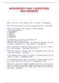 BIODIVERSITY UNIT 3 QUESTIONS AND ANSWERS&period;