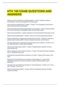 HTH 100 EXAM QUESTIONS AND ANSWERS 