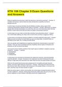 HTH 100 Chapter 9 Exam Questions and Answers 