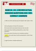 SAGE 50 - CH&period; 3 REVIEW ACTUAL 2025&sol;2026 QUESTIONS AND 100&percnt; CORRECT ANSWERS