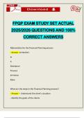 FPQP EXAM STUDY SET ACTUAL 2025&sol;2026 QUESTIONS AND 100&percnt; CORRECT ANSWERS