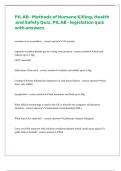 PIL AB - Methods of Humane Killing&comma; Health and Safety Quiz&comma; PIL AB - legislation quiz with answers 