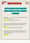 CLETS EXAM ACTUAL 2025&sol;2026 QUESTIONS AND 100&percnt; CORRECT ANSWERS