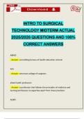 INTRO TO SURGICAL TECHNOLOGY MIDTERM ACTUAL 2025&sol;2026 QUESTIONS AND 100&percnt; CORRECT ANSWERS