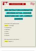 EMS INSTRUCTOR&sol;COORDINATOR &ndash; MICHIGAN ACTUAL 2025&sol;2026 QUESTIONS AND 100&percnt; CORRECT ANSWERS