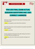 FINA 355 FINAL EXAM ACTUAL 2025&sol;2026 QUESTIONS AND 100&percnt; CORRECT ANSWERS