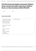 MN 552 Advanced Health Assessment Midterm Exam&colon; Advanced Health Assessment Midterm Review of Quiz Questions 2025 UPDATES