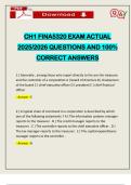 CH1 FINA5320 EXAM ACTUAL 2025&sol;2026 QUESTIONS AND 100&percnt; CORRECT ANSWERS