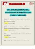 FINA 5320 MIDTERM ACTUAL 2025&sol;2026 QUESTIONS AND 100&percnt; CORRECT ANSWERS