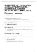 NUR 254 PEDS TEST 1&colon; PEDS INTRO AND INFANCY QUESTIONS AND ANSWERS WITH COMPLETE SOLUTIONS 100&percnt; CORRECT RATED A&plus;