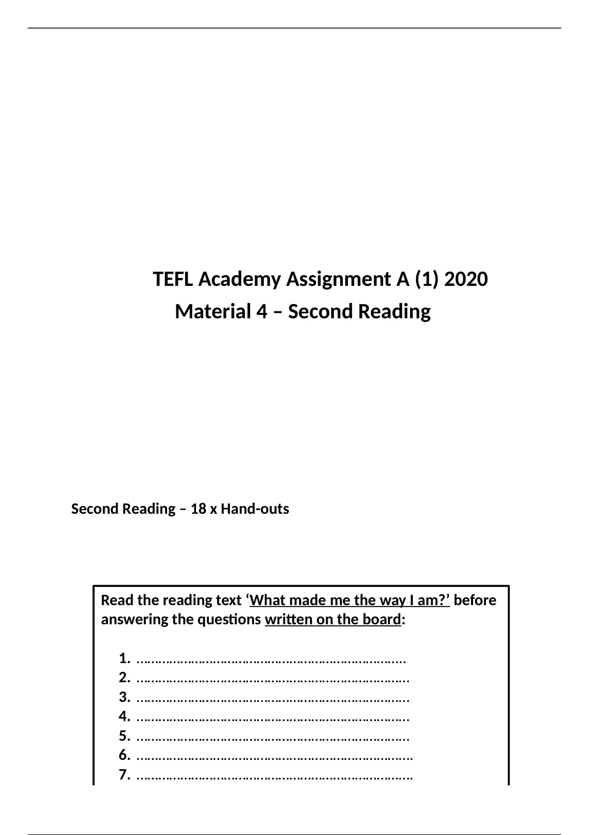 tefl academy assignment c answers