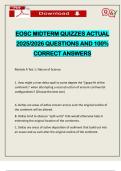 EOSC MIDTERM QUIZZES ACTUAL 2025&sol;2026 QUESTIONS AND 100&percnt; CORRECT ANSWERS