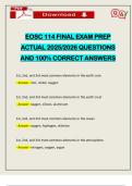 EOSC 114 FINAL EXAM PREP ACTUAL 2025&sol;2026 QUESTIONS AND 100&percnt; CORRECT ANSWERS