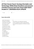 ATI Test&colon; Nurse's Touch&colon; Nursing informatics and Technology &lpar;2025&rpar; EXAM Questions and Answers &lpar;Verified Answers&rpar; &vert;&vert;ACTUAL EXAM 2025 TEST&excl;&excl; Graded A&plus; &vert; 2025&vert;2026 EXAM UPDATE