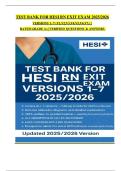 TEST BANK FOR HESI RN EXIT EXAM 2025&sol;2026 VERSIONS 1&ndash;7 &lpar;V1&comma; V2&comma; V3&comma; V4&comma; V5&comma; V6&comma; V7&rpar; &vert; RATED GRADE A&plus;&vert; 100&percnt; VERIFIED QUESTIONS & ANSWERS &vert; &excl;&excl;&excl;&excl;&excl;NEW LATEST UPDATE&excl;&excl;&excl;&excl;&excl;