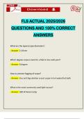 FLS ACTUAL 2025&sol;2026 QUESTIONS AND 100&percnt; CORRECT ANSWERS