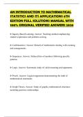AN INTRODUCTION TO MATHEMATICAL STATISTICS AND ITS APPLICATIONS 6TH EDITION FULL SOLUTIONS MANUAL WITH 100&percnt; ORIGINAL VERIFIED ANSWERS 2026