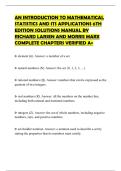 AN INTRODUCTION TO MATHEMATICAL STATISTICS AND ITS APPLICATIONS 6TH EDITION SOLUTIONS MANUAL BY RICHARD LARSEN AND MORRIS MARX COMPLETE CHAPTERS VERIFIED A&plus;