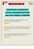 CHAPTER 36 FLUOROSCOPY ACTUAL 2025&sol;2026 QUESTIONS AND 100&percnt; CORRECT ANSWERS