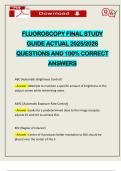 FLUOROSCOPY FINAL STUDY GUIDE ACTUAL 2025&sol;2026 QUESTIONS AND 100&percnt; CORRECT ANSWERS