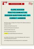 OLERE 2025&sol;2026 PRACTICE EXAM ACTUAL 2025&sol;2026 QUESTIONS AND 100&percnt; CORRECT ANSWERS
