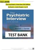 Test Bank For The Psychiatric Interview 5th Edition&lpar; Daniel J&period; Carlat &comma; 2025&rpar;