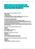 NDFS 100 Exam with Questions and Multiple Choices and Verified Answers Latest 2025-2026 GRADED A&plus;