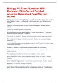 Biology 115 Exam Questions With Reviewed 100&percnt; Correct Detailed Answers Guaranteed Pass&excl;&excl;Current Update