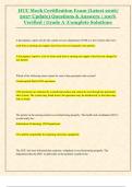  HUC Mock Certification Exam &lpar;Latest 2026&sol;  2027 Update&rpar; Questions & Answers &vert; 100&percnt;  Verified &vert; Grade A &vert;Complete Solutions  