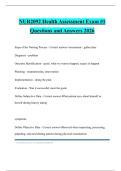 NUR2092 Health Assessment Exam &num;1 Questions and Answers 2026