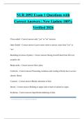 NUR 2092 Exam 1 Questions with Correct Answers &vert; New Update 100&percnt; Verified 2026