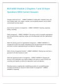 BUS 6600 Module 2 Chapters 7 and 10 Exam Questions With Correct Answers