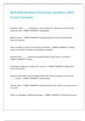 BUS 6600 Bookout Final Exam Questions With Correct Answers