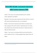 NUR 2092 Health Assessment Questions with Correct Answers 2026
