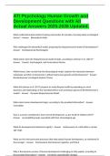 ATI Psychology Human Growth and Development Questions with All Actual Answers 2025-2026 Updated&period;