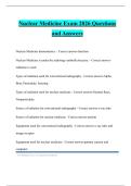 Nuclear Medicine Exam 2026 Questions and Answers