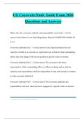 CG Coxswain Study Guide Exam 2026 Questions and Answers