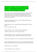  Human Growth and Development-Exam 1 Questions and All Correct Answers 2025-2026 Updated&period;